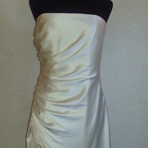 EUC ABS Evening Allen Schwartz Champagne Strapless Party/Cocktail/Bridal 8